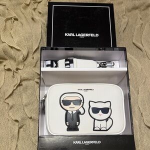 Karl Lagerfeld White crossbody bag with Cartoon Characters
